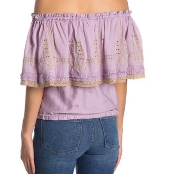 Let Me Be eyelet blouse off shoulder small… - Picture 2 of 5
